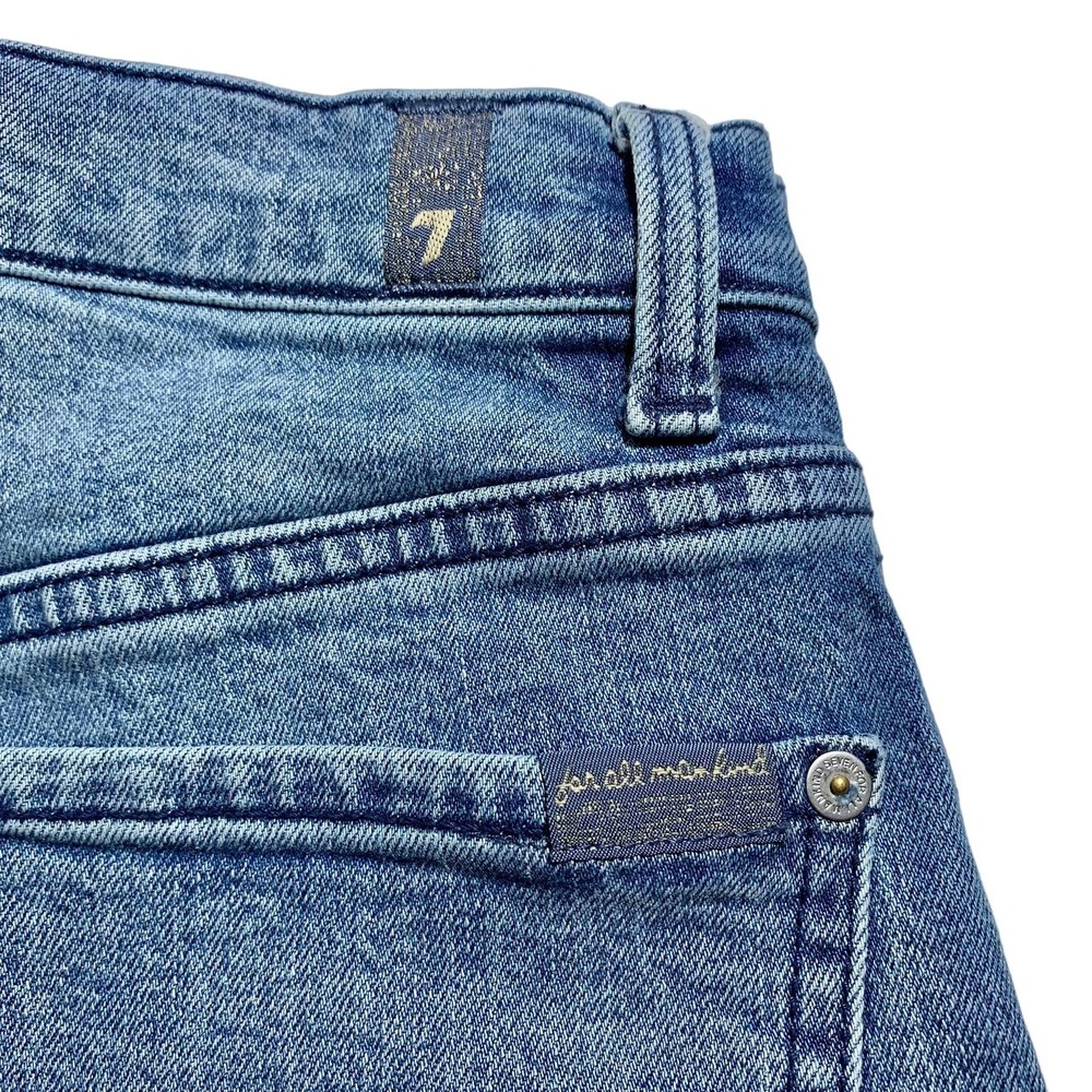 7 For All Mankind | Women | Distressed Hem High Rise Cropped Straight Jeans | 30 - Picture 10 of 14